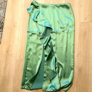 Zara, ruffled satin midi-skirt